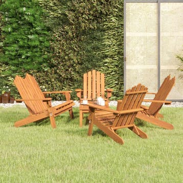 vidaXL 5-delige Loungeset Adirondack massief acaciahout, Jardin & Terrasse, Verzenden, Loungeset