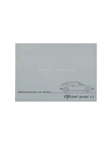 1978 ALFA ROMEO ALFASUD SPRINT 1.5 INSTRUCTIEBOEKJE DUITS