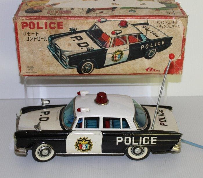 Ichiko - Jouet en étain - Police Car Remote Control 1962 -, Antiek en Kunst, Antiek | Speelgoed