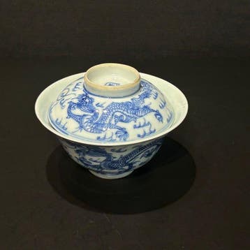Kop en schotel - Porselein - 18e Bleu de Huê kopje