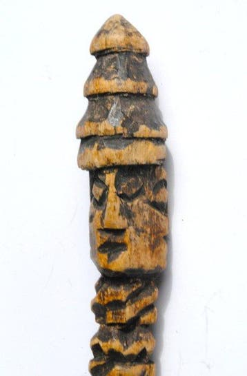 Zeer oude Phurba, gegraveerd; sjamaan; 21 cm; Ritueel uit de
