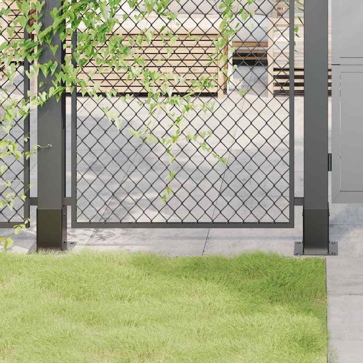 vidaXL Spokkels vierkant 4 st 81x81 mm gepoedercoat staal, Jardin & Terrasse, Poteaux, Poutres & Planches, Envoi