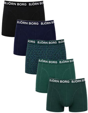Bjorn Borg Boxers Cotton Stretch 5-Pack Groen maat XXL Heren, Verzenden