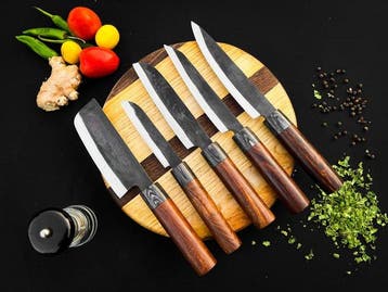 Keukenmes - Kitchen knife set - 577 - Staal, Hout,