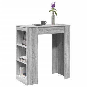 vidaXL Bartafel met rekken 95x47x103,5 cm bewerkt hout grijs, Verzenden, Nieuw