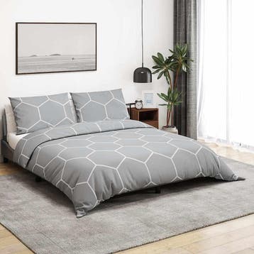 vidaXL Dekbedovertrekset 200x200 cm katoen grijs, Verzenden, Nieuw