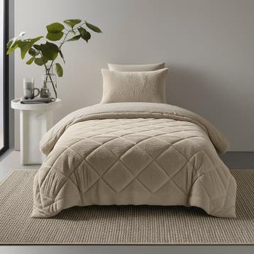 Lazy all-in-one dekbed Teddy fur - taupe - 140 x 200 cm |, Verzenden