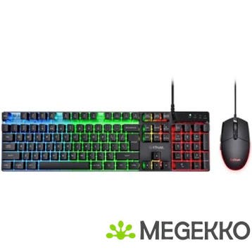 Trust GXT 838 Azor Bedraad Zwart Gaming Toetsenbord en Muis, Verzenden, Nieuw