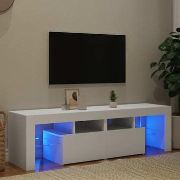 vidaXL Tv-meubel met LED-verlichting 140x36,5x40 cm wit, Verzenden