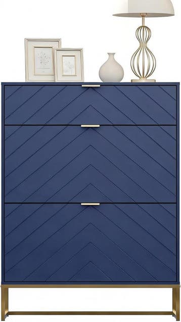 Schoenenkast - Schoenenrek - 80x24x122 cm - Blauw - UEV, Huis en Inrichting, Verzenden, Nieuw