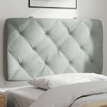 vidaXL Hoofdbordkussen 90 cm velvet lichtgrijs, Verzenden