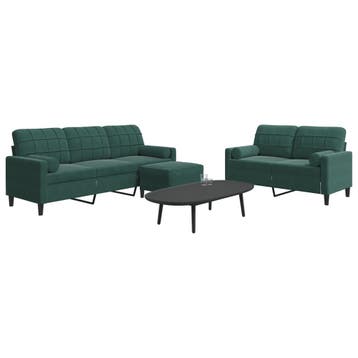 vidaXL 3-delige Loungeset met kussens en bolsters fluweel, Verzenden, Nieuw