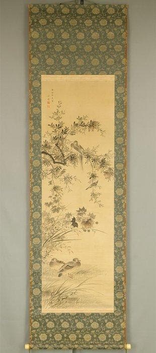 Flowers and Birds with Box - Nakabayashi Chikuto