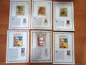 België 1972/1992 - Eerste dag omslagen en kaarten met zijde, Postzegels en Munten, Gestempeld