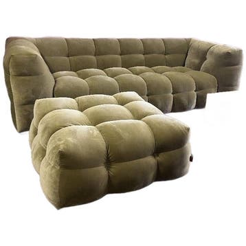 Polspotten Pistache Bank + Hocker Nk Bubbel - Modulaire, Maison & Meubles, Canapés | Salons, Verzenden