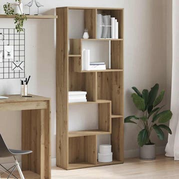 vidaXL Boekenkast Artisan Eiken 67x24x161 cm Bewerkt Hout, Maison & Meubles, Verzenden