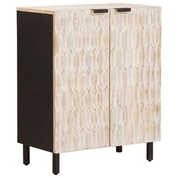 vidaXL Dressoir 60 x 33 x 75 cm Massief Mango Hout Witte Was, Verzenden, Nieuw