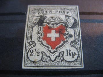 Zwitserland - Rayon 1 MiNr. 5 I met kruisomranding