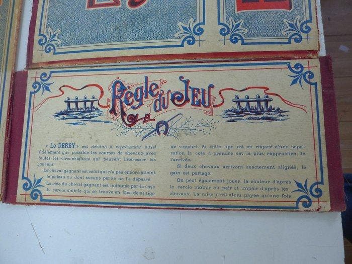 Derby-jeu de course - je de petits chevaux - manege-cirque, Antiquités & Art, Antiquités | Jouets