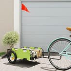 vidaXL Fietstrailer oxford stof en ijzer groen, Fietsen en Brommers, Fietsaccessoires | Aanhangwagens en Karren, Verzenden, Nieuw