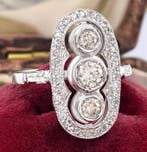 Ring Platina Diamant (Natuurlijk) - Diamant, Handtassen en Accessoires, Ringen, Nieuw