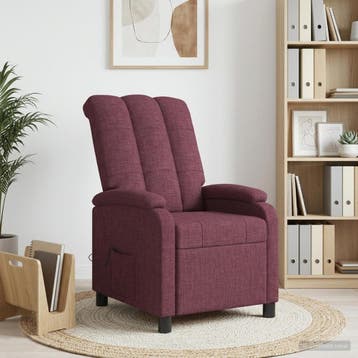 vidaXL Massage Relaxstoel Paars Stof, Verzenden, Nieuw