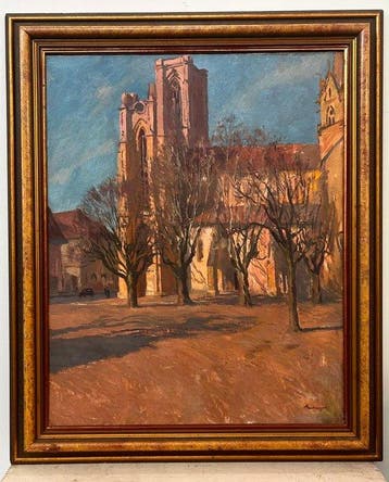 Andrè Mantingnon (1881-1968) - Veduta parigina con chiesa