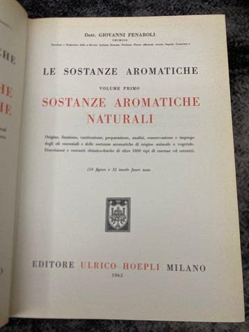 Giovanni Fenaroli - Sostanze aromatiche naturali - 1963