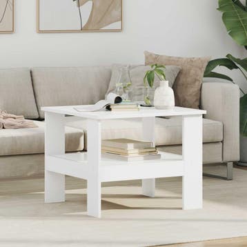 vidaXL Salontafel Wit 57 x 55 x 45 cm Bewerkt hout, Verzenden, Nieuw