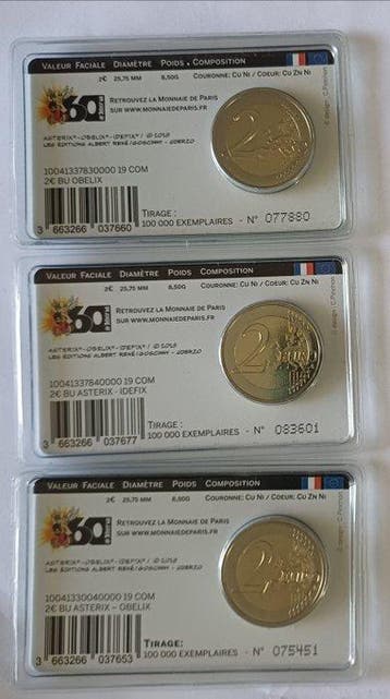 Frankrijk. 2 Euro 2019 Astérix (3 coincards) (Zonder