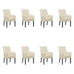 Set van 8 Leren eetkamerstoelen Just met armleuning -, Huis en Inrichting, Stoelen, Ophalen of Verzenden, Nieuw, Leer, Eén