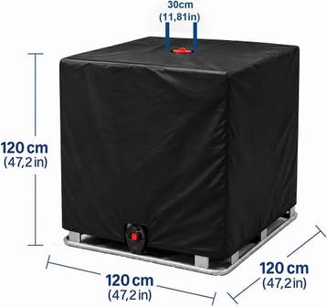 Wellzenith IBC-tank hoes 1000 l UV-bescherming zwart, Ophalen of Verzenden