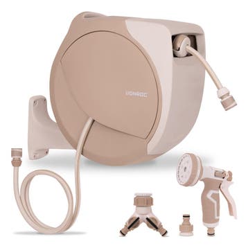 Automatische slanghaspel – Incl. 30m premium tuinslang,, Verzenden, Nieuw