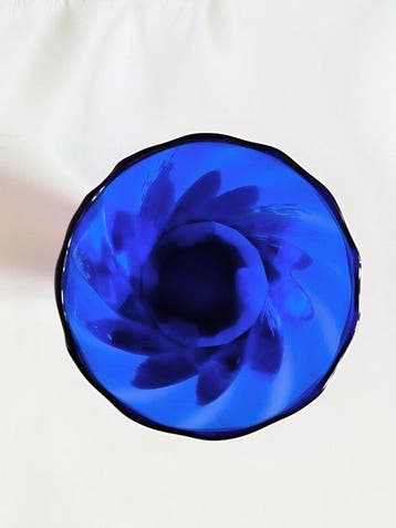 Vase balustre - verre bleu cobalt, Antiquités & Art