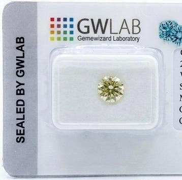 1 pcs Diamant (Couleur naturelle) - 0.92 ct - Rond - Fancy, Nieuw