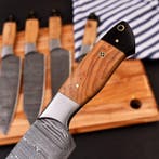 Keukenmes - Chefs knife - Vouwstaal olijfhout en zwart g 10