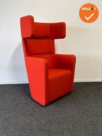 Bene Parcs Wing Chair - Fauteuil - Refurbished - Rood gestof, Vergader- of Presentatieruimte, Ophalen of Verzenden, Gebruikt, Stoel