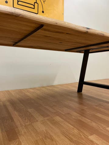 Massief eiken eettafel – robuust design met metalen poten (N, Verzenden
