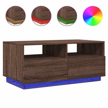 LED Salontafel eiken 90cm: Tweede kansje, weg is weg, Verzenden