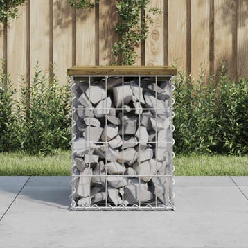 vidaXL Tuinbank schanskorfontwerp 33x31x42 cm geïmpregneerd, Tuin en Terras, Verzenden, Nieuw