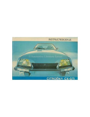 1977 CITROEN CX GTI INSTRUCTIEBOEKJE NEDERLANDS