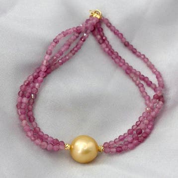 Sans prix de réserve - Bracelet - 18 carats Or jaune Perle -