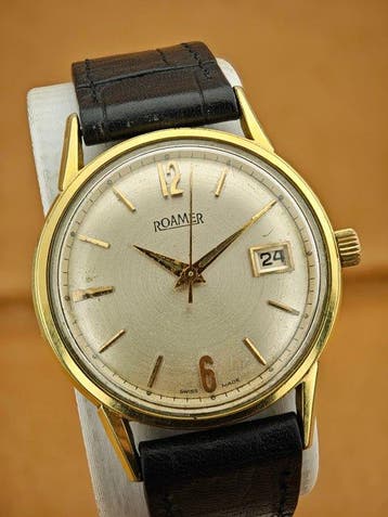 Roamer - Vintage Date – 35 mm – Gold Plated Case – Manual, Nieuw