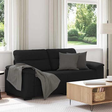 vidaXL 2-zitsbank / zetel 180x81x84 cm stof zwart, Huis en Inrichting, Verzenden, Nieuw