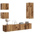 vidaXL 5-delig Tv-meubelset wandmontage bewerkt hout oud, Verzenden