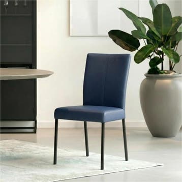 Set van 8 Leren eetkamerstoelen Daily - Hermes Kobalt, Ophalen of Verzenden, Nieuw, Leer