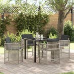 vidaXL Tuin Eettafel Set 5 pcs Lichtgrijs Gepoedercoat staal, Verzenden, Nieuw