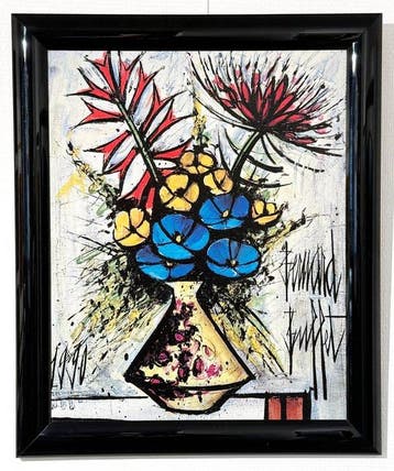 Bernard Buffet (1928-1999) - Le bouquet de fleurs, Antiek en Kunst