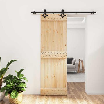 vidaXL Schuifdeur 70 x 210 cm Massief Pine Hout, Doe-het-zelf en Bouw, Verzenden, Nieuw