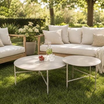 Salontafel rond | Metalen salontafel | Tuintafel, Huis en Inrichting, Tafels | Salontafels, Verzenden, Rond, Nieuw, Scandinavisch